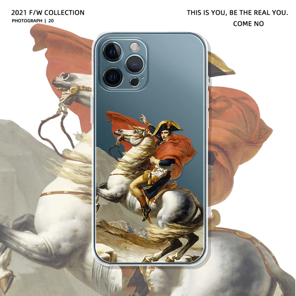 

Cool Napoleon Phone Clear Case For Iphone 7 8 Plus X Xs Max Xr for Apple phone 11 12 Mini Pro Max Transparent Cover