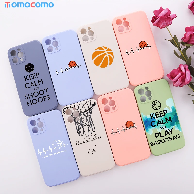 

Colorful Cool Cartoon Basketball Style Phone Case For iPhone 11 12 Pro Max Mini XS XR X 7 8P Candy Shockproof Phone Cover Shell