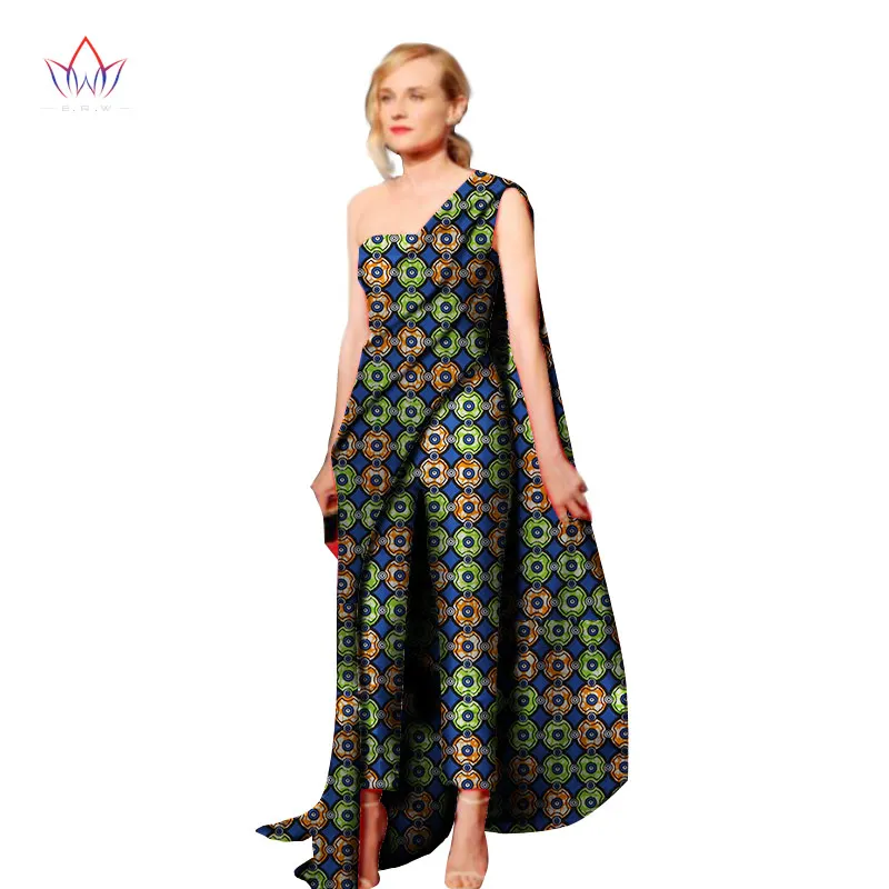Модный Африканский хлопковый комбинезон с восковым принтом, Африканский Базен Riche, сексуальный комбинезон для женщин, Дашики, элегантный комбинезон, WY1992 - Цвет: 3
