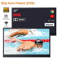 souria 32 inch black color smart bathroom waterproof led tv for bathroom shower android television ip66 spa warehouse in europe