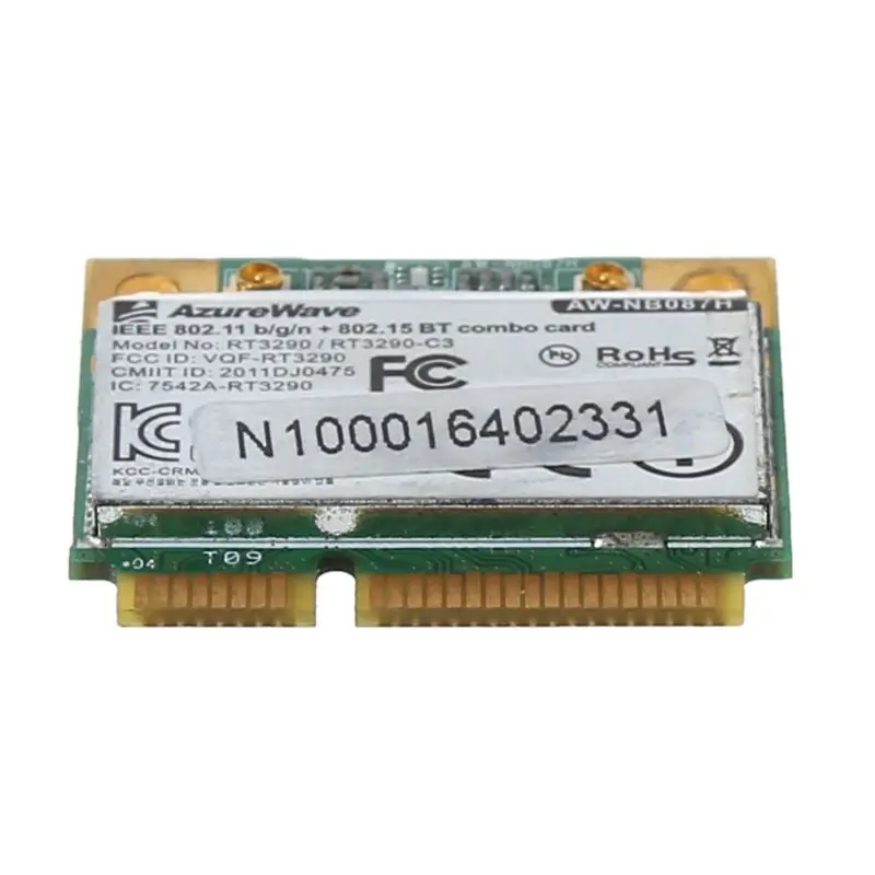 

AW-NB087H Ralink RT3290 Chipset IEEE 802.11 b/g/n 150Mbps with Bluetooth 3.0HS Half Size MINI PCIe Wireless Wi-Fi Card WLAN