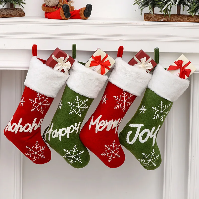 

Christmas Stocking Gift Bag Christmas Decoration Socks Children Gift Home Decoration Ornaments New Year