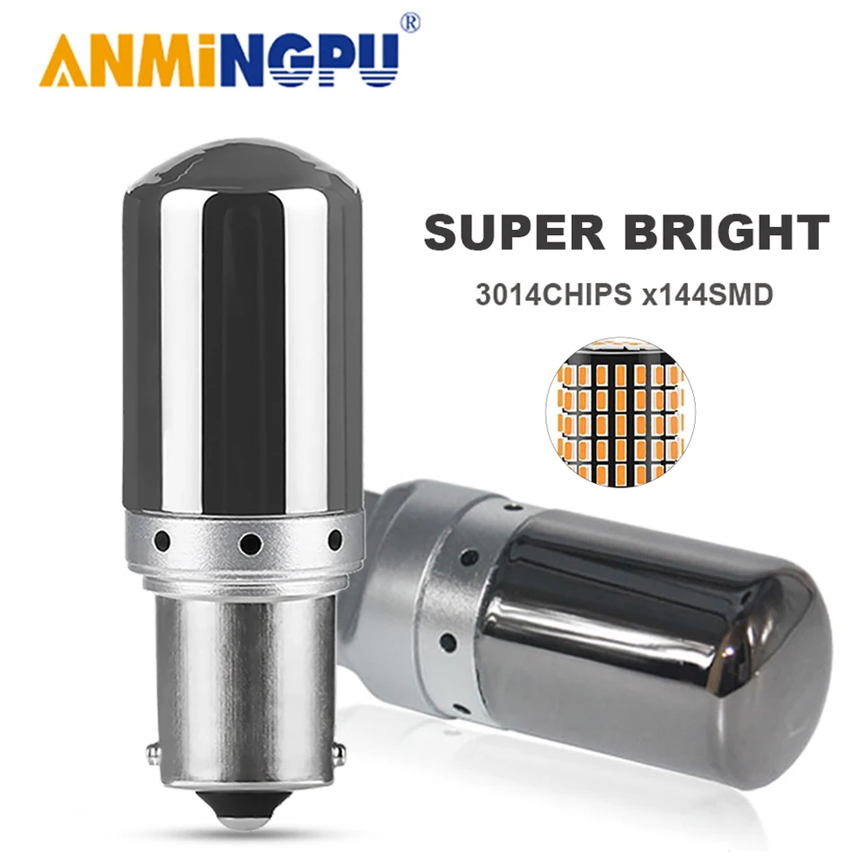 ANMINGPU 1X 1156 светодиодные лампы P21W BA15S BAU15S PY21W Led 1157 BAY15D P21/5 Вт 3014SMD сигнальные сигнала