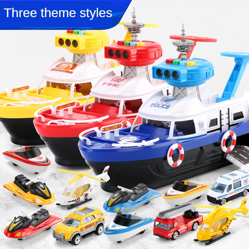 

Kids Toys Simulation Track Inertia Boat Diecasts & Toy Vehicles Music Story Light Toy Ship Model Toy Car Parking Boys Toys