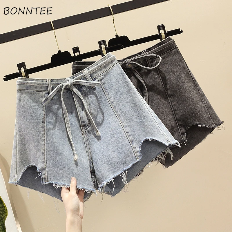 

Шорты женские однотонные с высоким воротником и карманами в Корейском стиле, летняя женская уличная универсальная Милая шикарная Одежда бо...