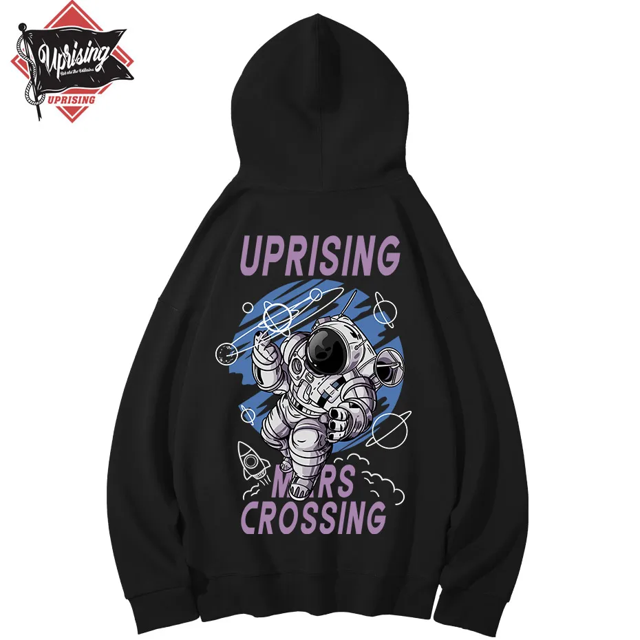 

UPRISING Hoodies, Sweatshirts New Vertical Men's Cartoon Astronaut Men long Sleeve Loose Ins Fashion Brand Print Oversized