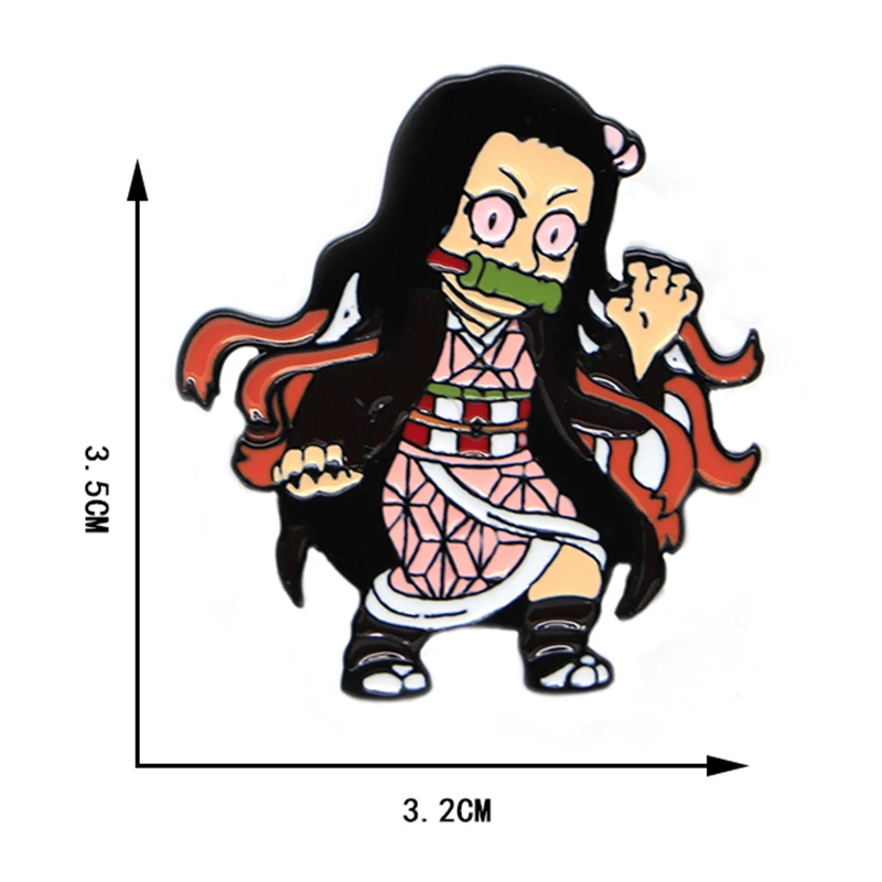 

30pcs/lot Kamado Nezuko Backpack Pins Demon Slayer Kimetsu No Yaiba Enamel Pins Ghost Lapel Pin Bag Hat Badge Brooches A256