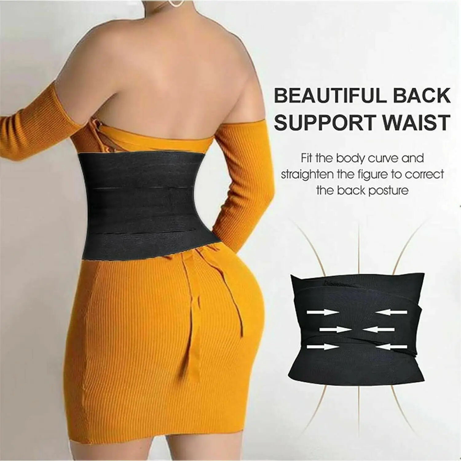 

Snatch Me Up Bandage Wrap Lumbar Waist Support Belt Adjustable Comfortable Back Braces for Lower Back Pain Relief Waist Trainer