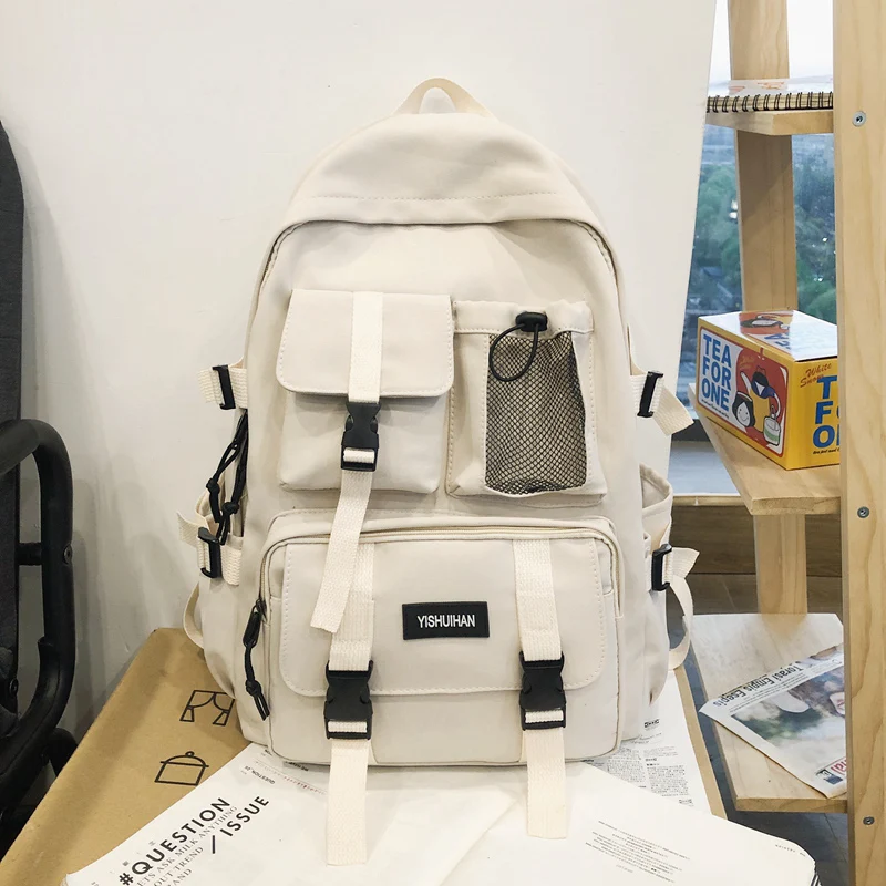 Милый женский школьный ранец для девочек, нейлоновый повседневный рюкзак для учеников, корейские рюкзаки, Вместительная женская сумка для ...