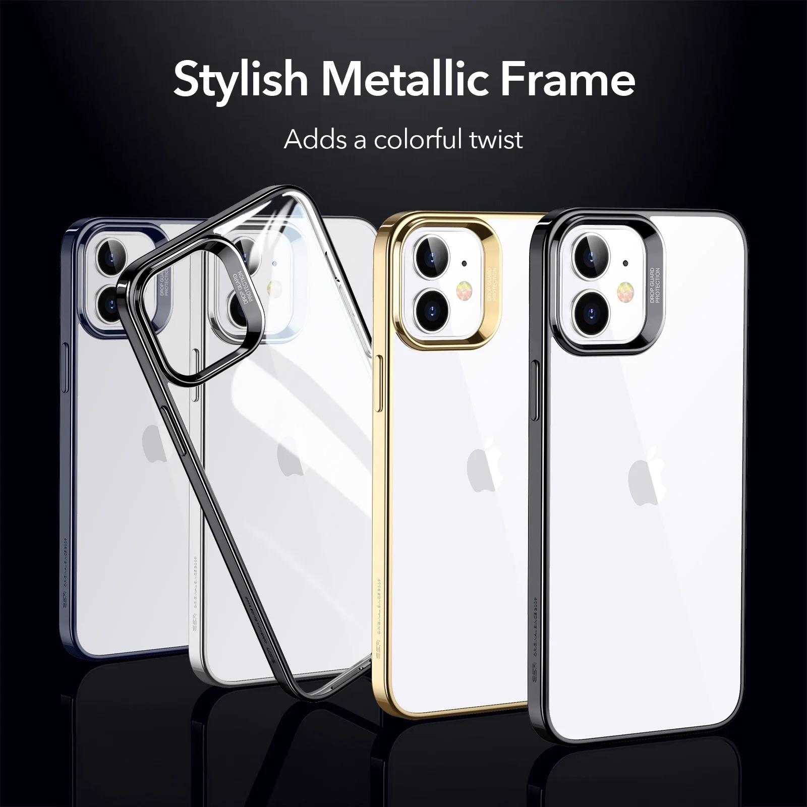 ESR for iPhone 12 Pro Max Frame Case for iPhone 12 Pro Clear for iPhone 12 mini Ultra Thin Soft TPU Case for iPhone 12 Pro Max