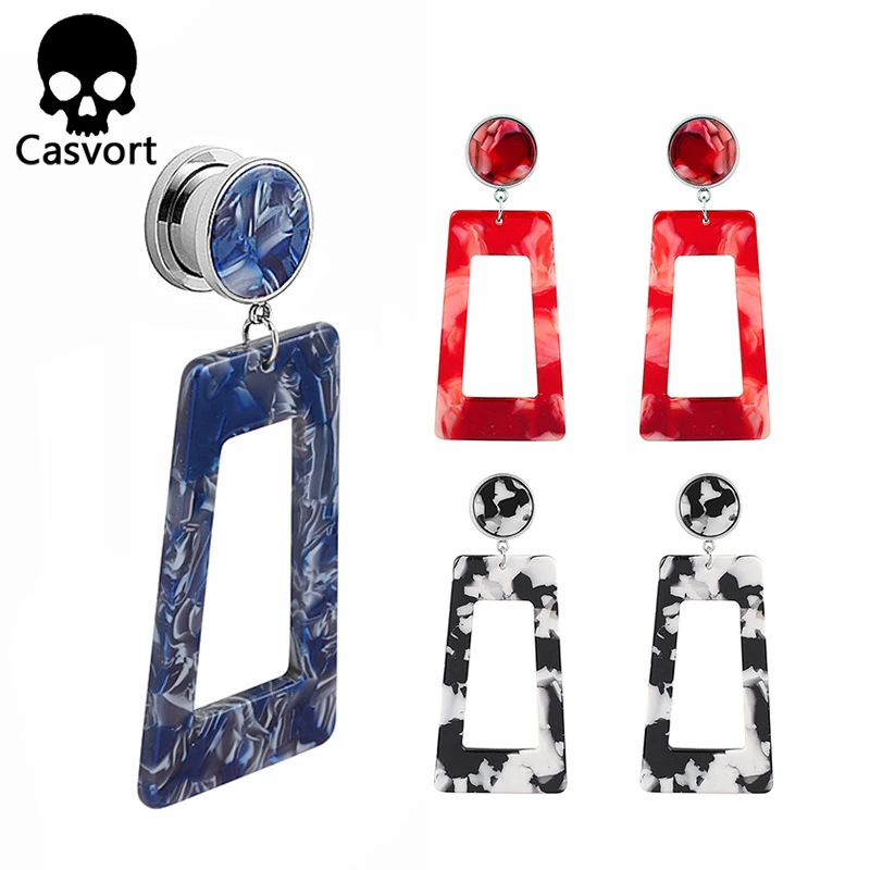 Casvort 2 шт Акриловые болтающиеся затычки для ушей ювелирные изделия тела винт