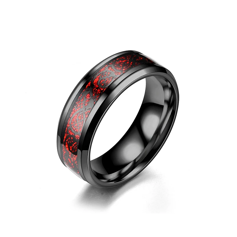 Новые модные кольца 8 мм из нержавеющей стали мужские ювелирные изделия