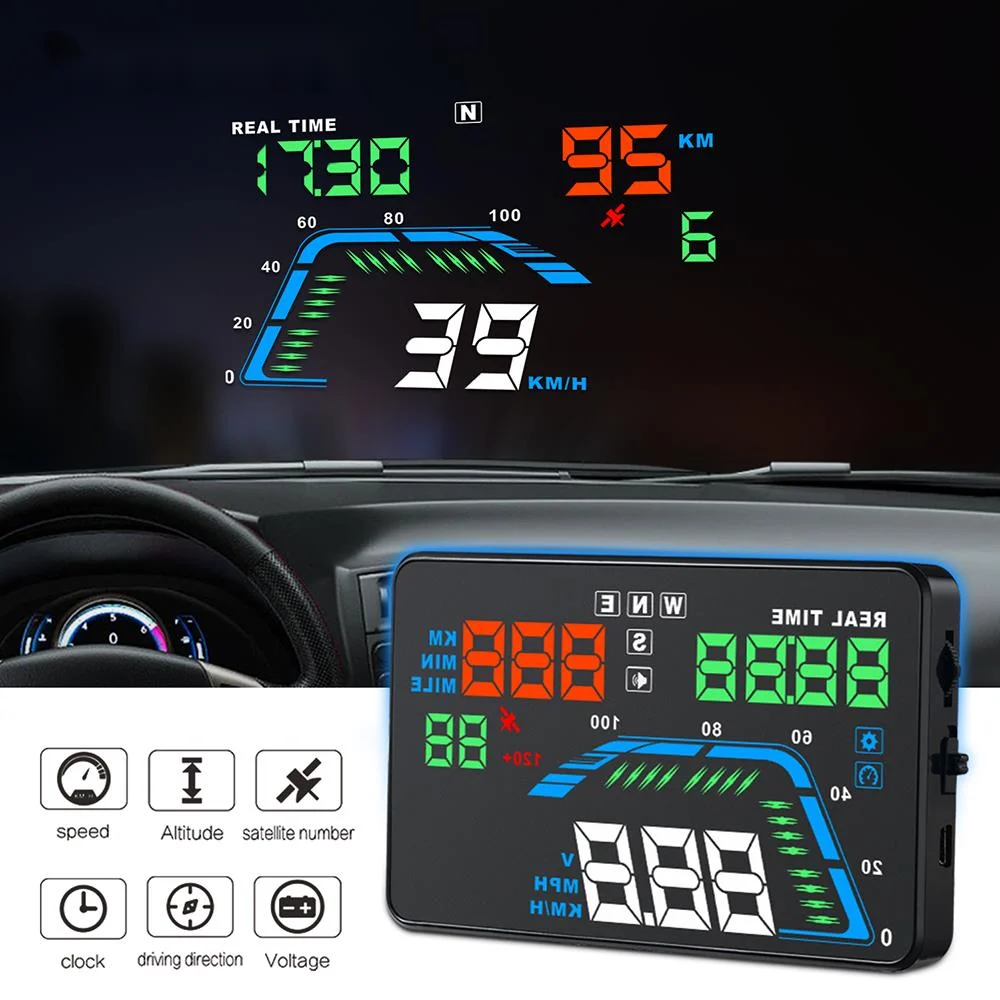 Дисплей OHANEE hud автомобильный Q7 gps Спидометр для зеркала Автомобиль Велосипед