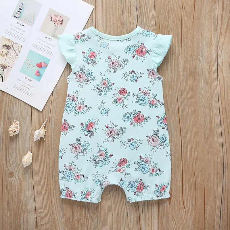 Детский хлопковый комбинезон с коротким рукавом на возраст 0 18 месяцев|Ромперы| |
