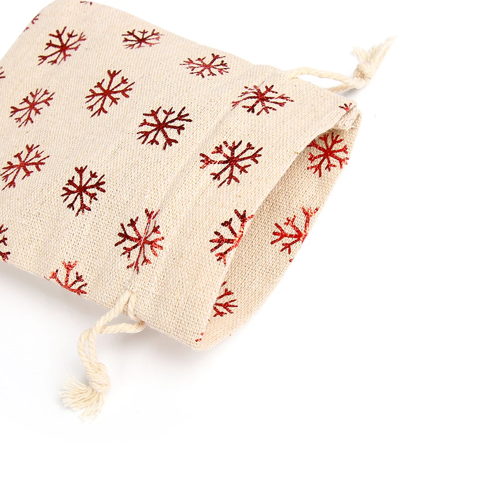 Веселый Рождественский мешочек из натурального джута подарочная упаковка