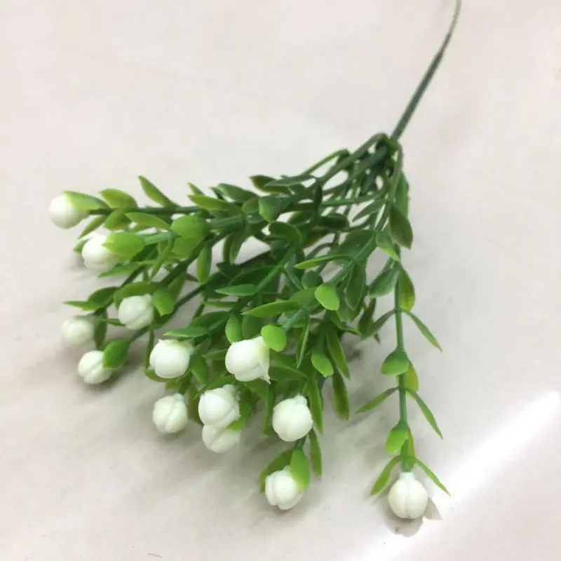 1pcs Artificial Flowers Bundles Fake Outdoor Faux Plastic Greenery Shrubs Plants Decor For Outside Hanging Planter Wedding | Дом и сад