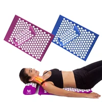 acupressure massager mat relaxation spike relieve stress pain tension back body foot acupressure massage yoga mat with pillow