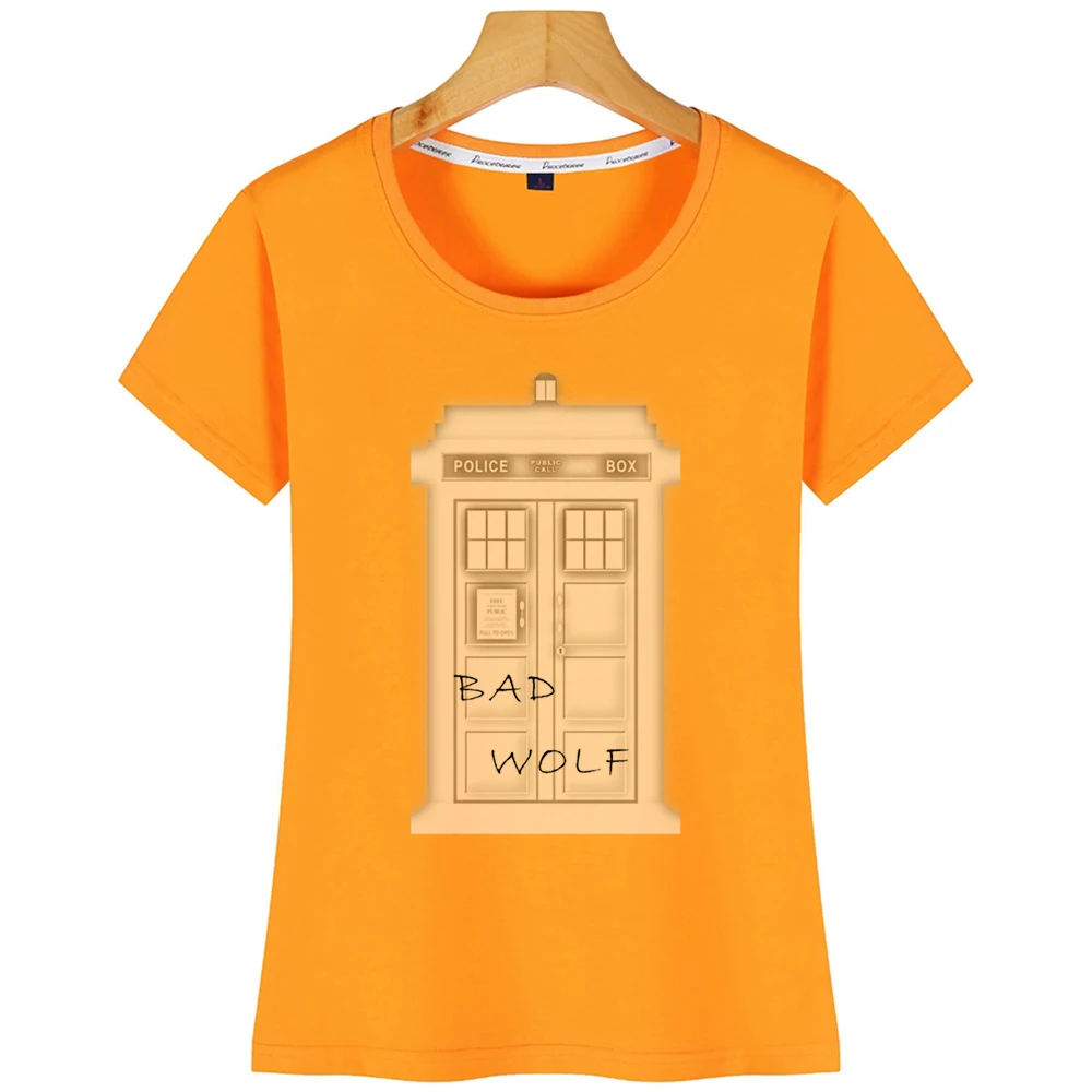 Топы футболка Женская Доктор Кто ТАРДИС комикс надписи хлопковая