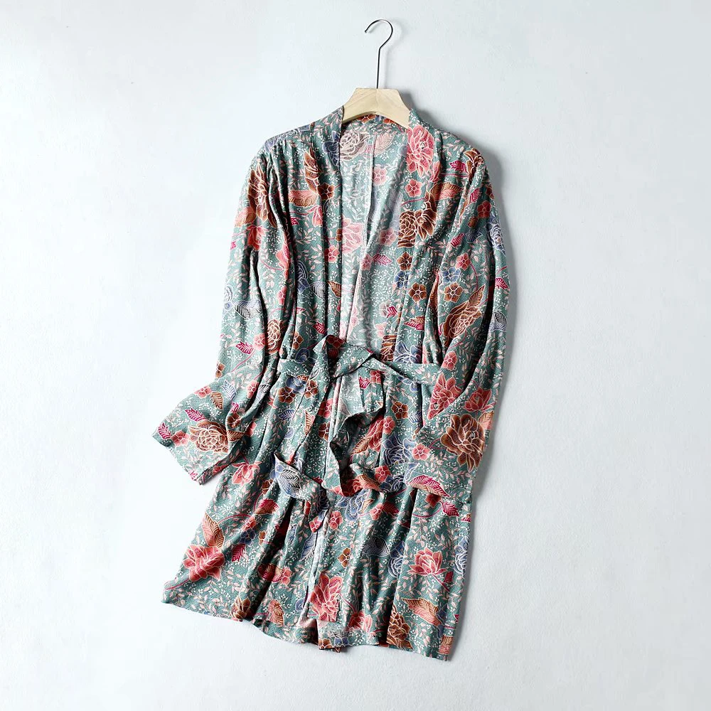 

Jastie Vintage Floral Print Women Kimono Shirt Casual Beach Blouses 2020 Spring Summer Long Jacket Cardigan Blouses Shirts Top