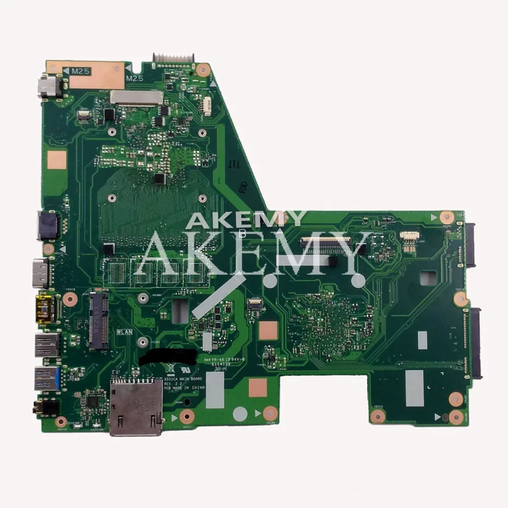 X551CA материнская плата REV2.2 1007U процессор для For Asus X551CAP F551CA ноутбука тест