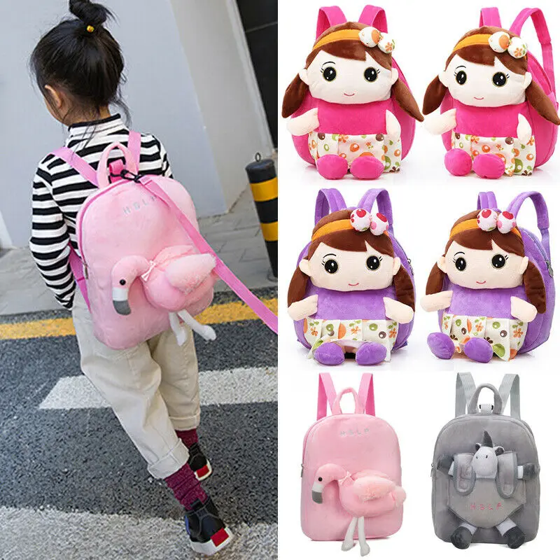 

2019 new toddler children girl backpack cute cartoon school bag casual fashion plush mini shoulder bag
