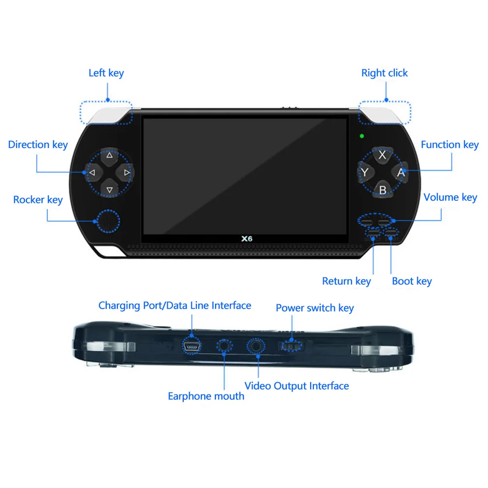 4 3 &quotДетская портативная игровая консоль ручной плеер карманный размер 8G