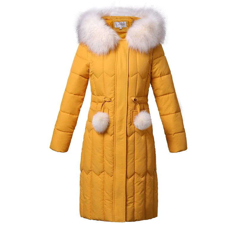 

winter jacket women and coats 2019 Parkas for women Wadded Jackets warm Outwear With a Hood Large Faux Fur Collar