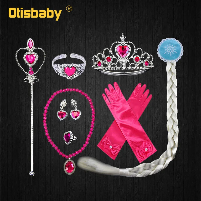 Rose Crown Set Новогодний Рождественский костюм Спящей красавицы на Хэллоуин платье принцессы Авроры на день рождения для девочек Детские Вечерние Красивые платья - Цвет: Rose Crown Set
