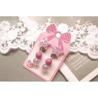 cute beautiful purple pink stars clip on earrings for kids girls earrings jewelry no pierced children earrings birthday gifts