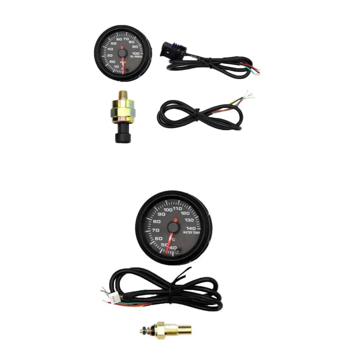 

2inch Car Racing Modified Oil Pressure Gauge+Water Temperature Gauge W/ Sensor