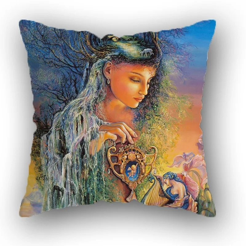 

Linen Pillowcase Oil Painting Beauty Pillowcase Living Room Layout Pillow Home Decoration Pillow Car Cushion Pillowcase Throw