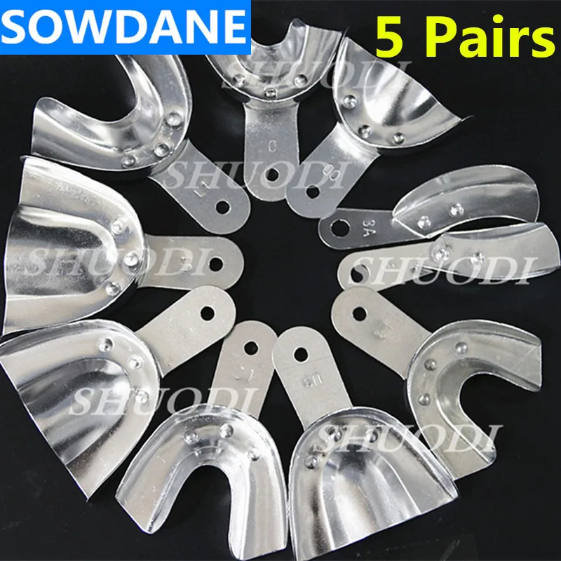 5 пар (10 шт.) зубные лотки инструменты для протезов алюминиевый поднос создания