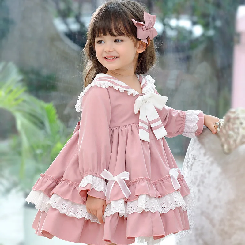 

Платье Yoliyolei с длинными рукавами в стиле "Лолита" для маленьких девочек, детская одежда принцессы, испанского Корта, Осенние милые вечерние с...
