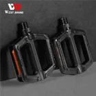 WEST BIKING велосипедные педали, сверхлегкие педали для горного велосипеда, пластиковые Нескользящие велосипедные педали с заклепками, велосипедные подшипники, велосипедные аксессуары