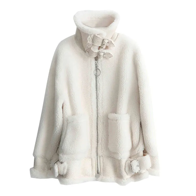 

ZCSMLL Wool Korean Fashion Women Jackets Turn-down Collar Long Sleeve 2021 New Autumn Spring Loose Female Coat Tide