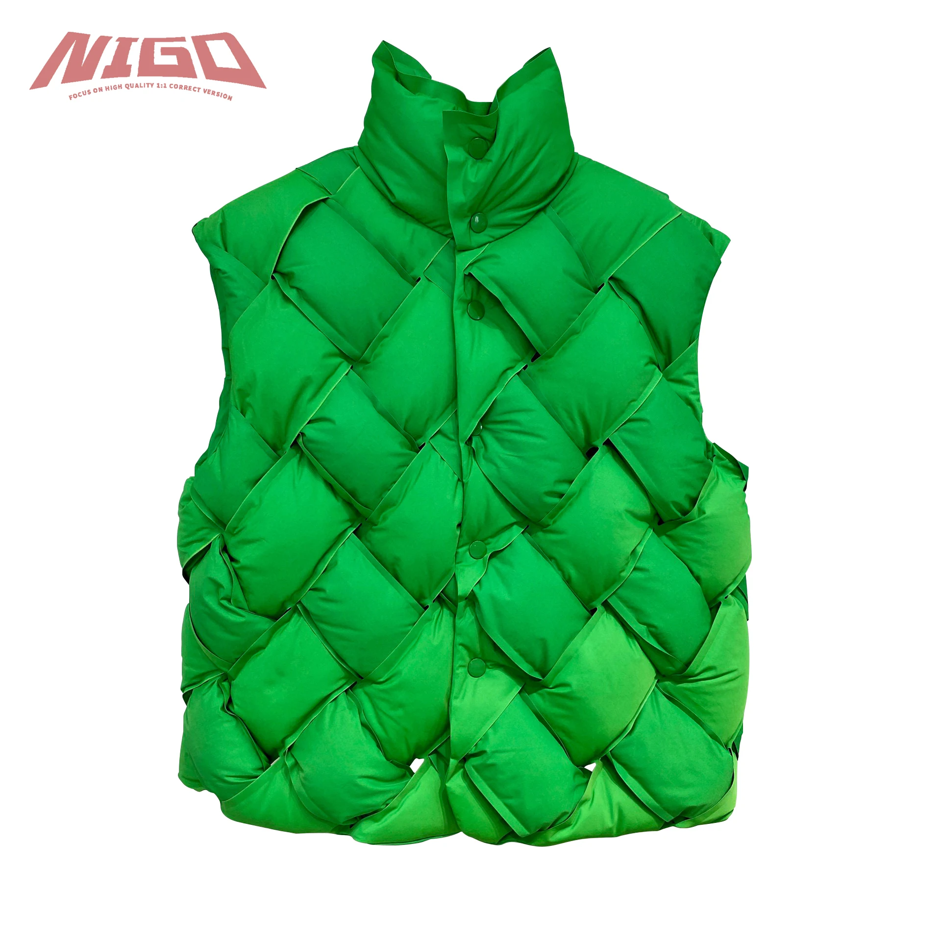 

NIGO 21ss тканый белый утиный пух жилет куртка пальто # nigo3126