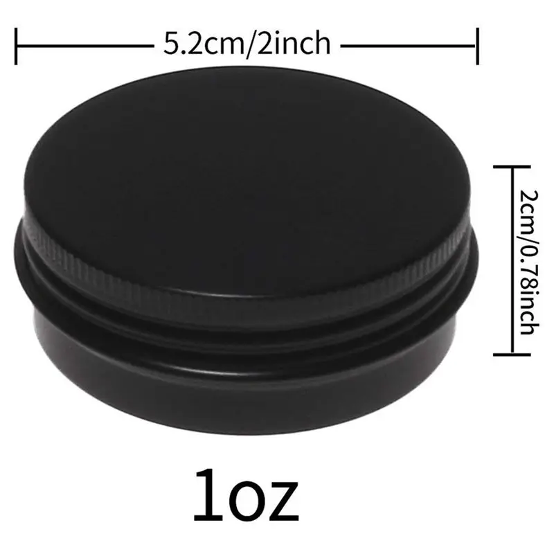 12 шт 1 унции черные алюминиевые жестяные банки круглые винтовые крышки Пустые