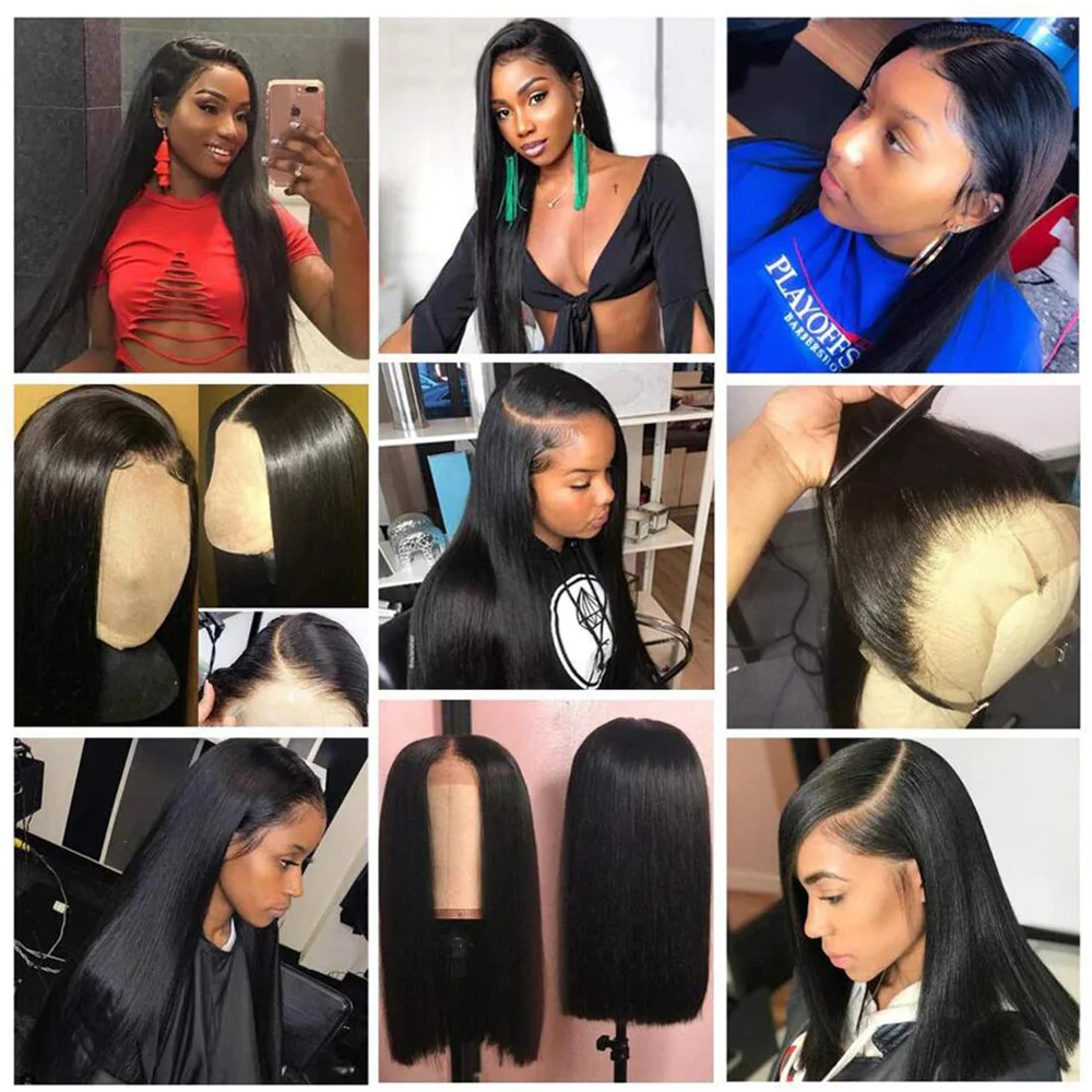 370 парик с фронтальным кружевом прямые человеческие волосы парики 150 плотность 360