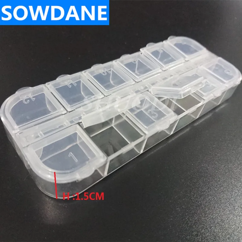 Коробка для хранения стоматологических принадлежностей 12 ячеек контейнер с