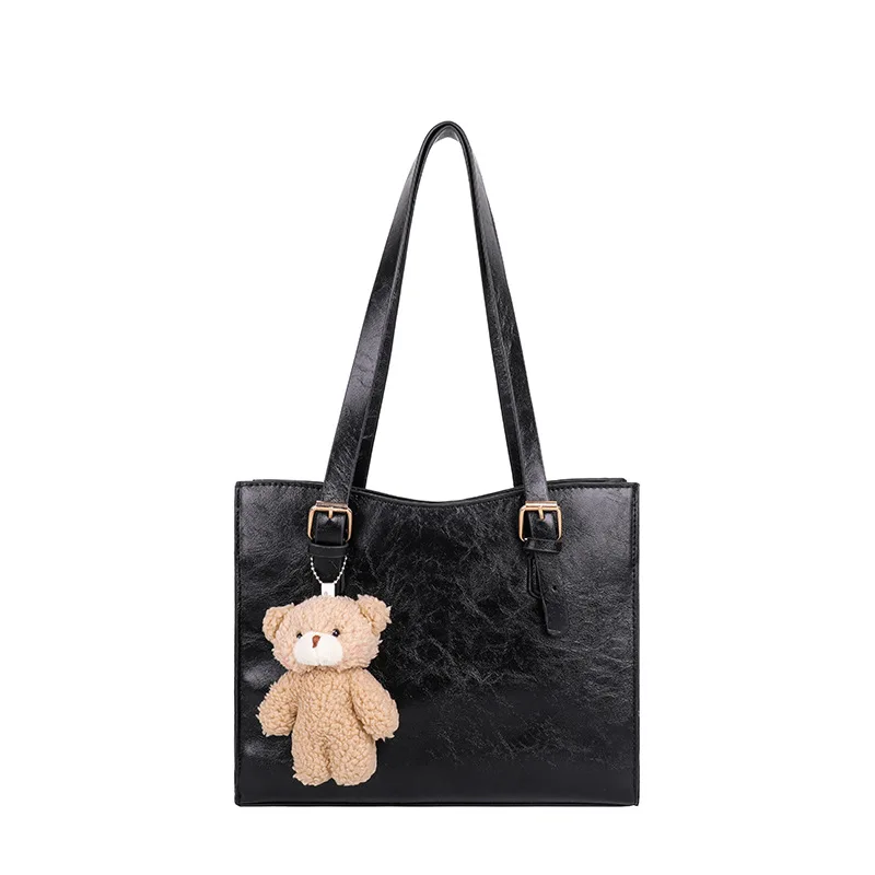 

Pure And Fresh And Contracted And Pure Color large-capacity Single Shoulder Bag New Winter Pu Soft Texture Commuter Tote Bags