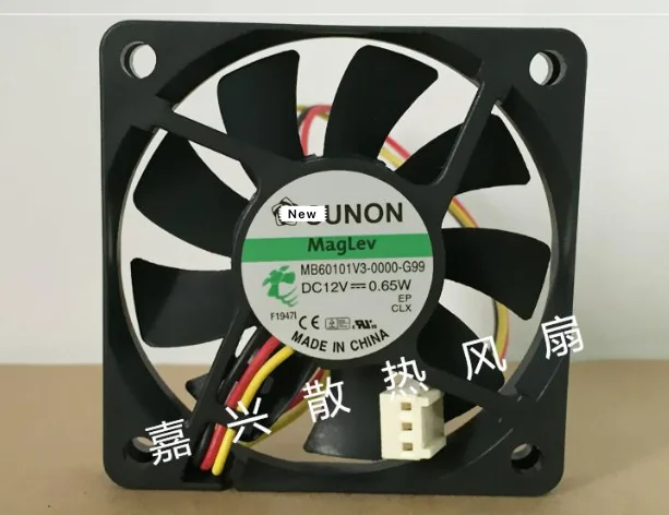 

for Sunon MB60101V3-0000-G99 DC 12V 0.65W 60x60x10mm 3-wire Server Cooling Fan