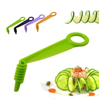 1pc creative vegetables spiral knife multifunctional fruitvegetable cucumber spiral slicer blade kitchen tools random color