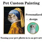 Портрет Питомца, живопись на заказ, постер на заказ, винтажная креативная картина, ретро-платья, печатные картины для украшения дома