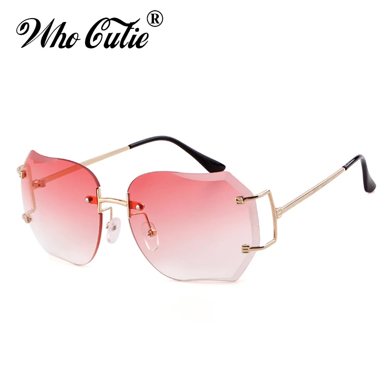 Солнцезащитные очки WHO CUTIE оверсайз без оправы женские брендовые дизайнерские