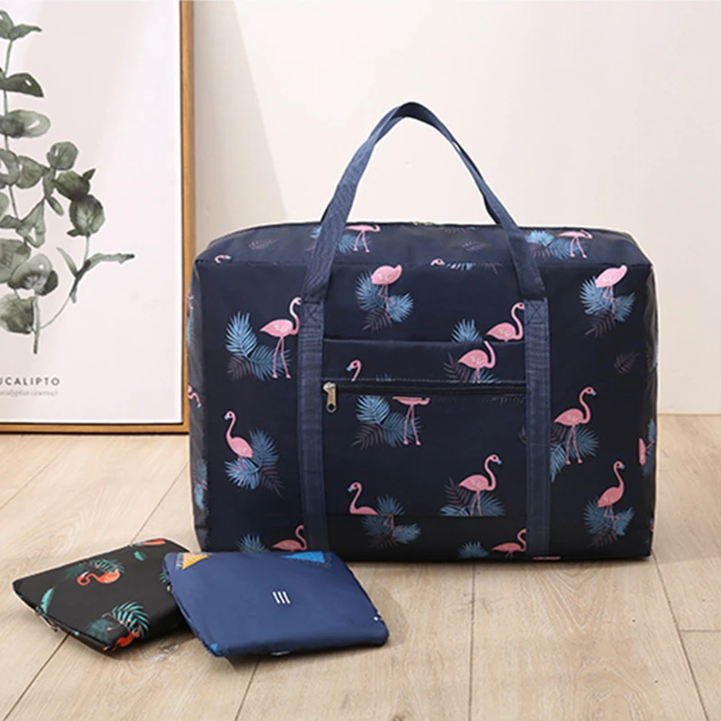 

New Folding Clothes Sorting Bag Luggage Storage Organizer Folding Bag Totes Shopping Shoulder Bag Travel Duffle Women Makeup Bag