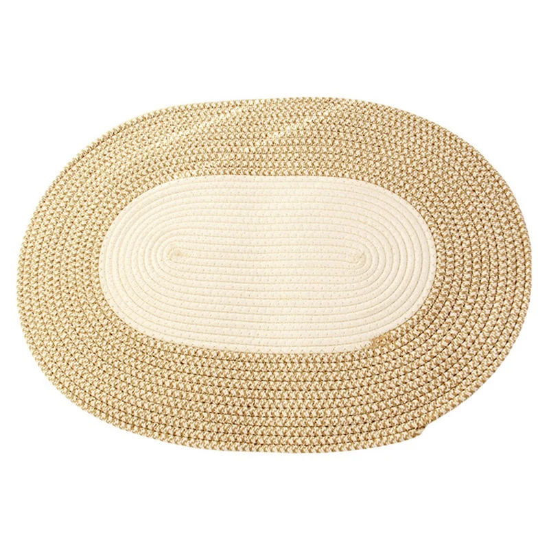 

Japanese Style Cotton and Linen Carpet Bathroom Jute Hand-Woven Porch Entrance Living Room Sofa Rub Floor Mat