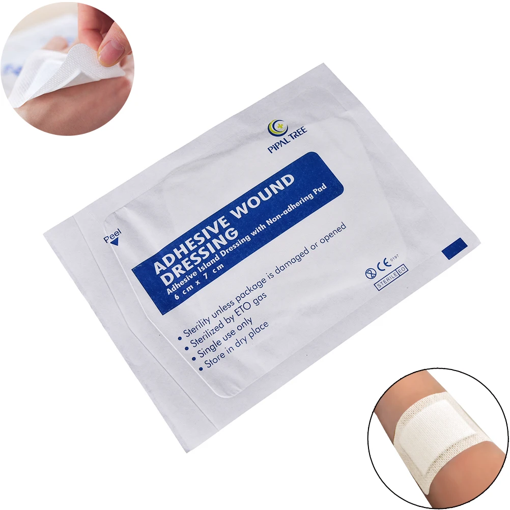 

10 Pcs 6x7cm Non-Woven Medical Adhesive Wound Dressing Large Band Aid Bandage