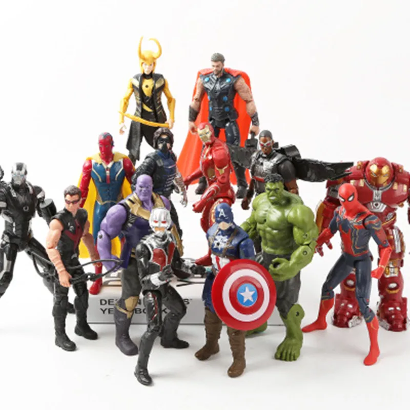 

Marvel Avengers 3 infinity war Movie Anime Black Panther Captain America Ironman Spiderman hulk Superhero Action Figure Toys