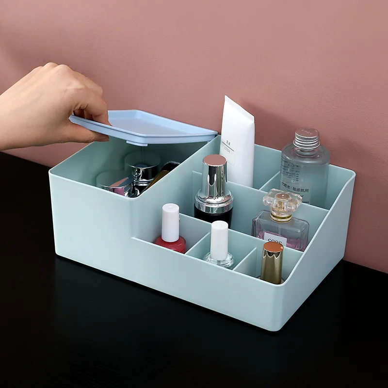 YiCleaner, пластиковая косметичка, органайзер для хранения косметики, настольный чехол для хранения губной помады, лака для ногтей, держатель для кистей, коробки для ванной комнаты