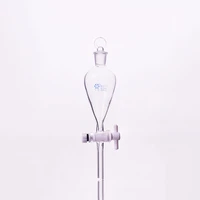 separatory funnel pear shapewith ground in glass stopper and stopcock capacity 50mlptfe switch valve